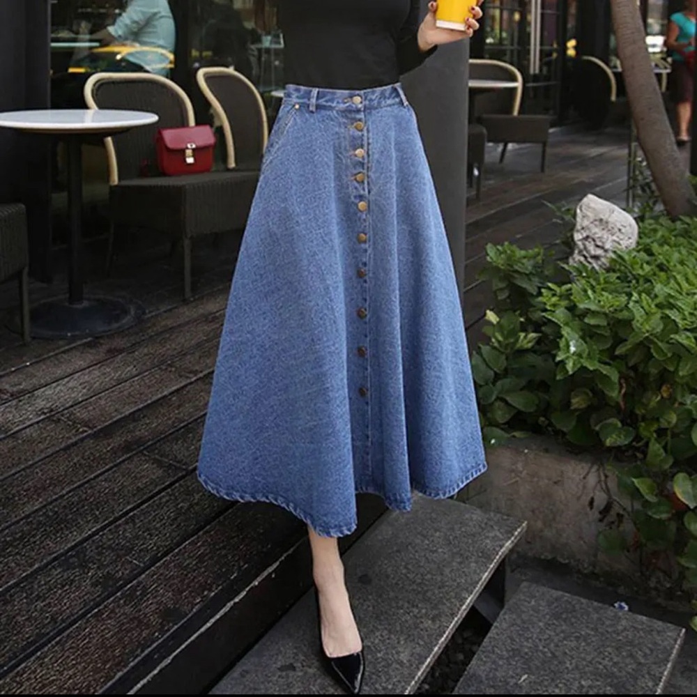 Jean midi skirt NEW XL